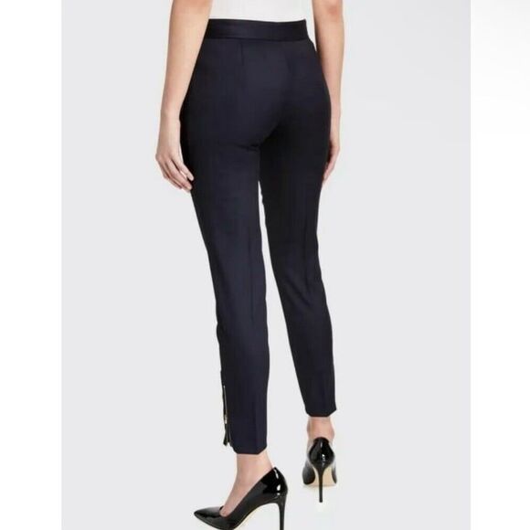 Stella McCartney Vivian Wool Skinny Zip-Cuff Pants in Navy Blue - Picture 5 of 12